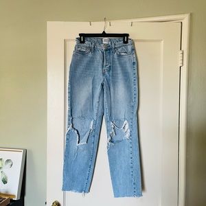 Distressed boyfriend jeans